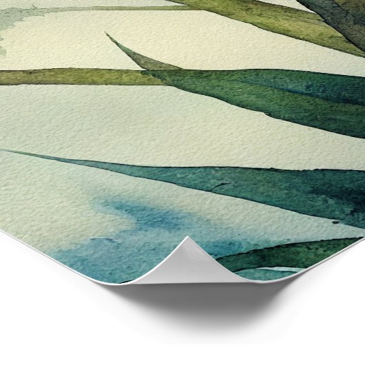 Blume Wasserfarbene Frühlingsblumen Poster (Ecke)