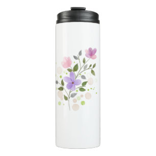 Blume Wasserfarbener Frühling Naturmalerei Blumen Thermosbecher