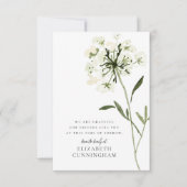 Blume Wasserfarbener Gedächtnisbereich Dankeskarte (Vorderseite)