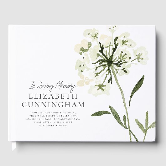 Blume Wasserfarbener Gedächtnisbereich Gästebuch (Vorderseite)