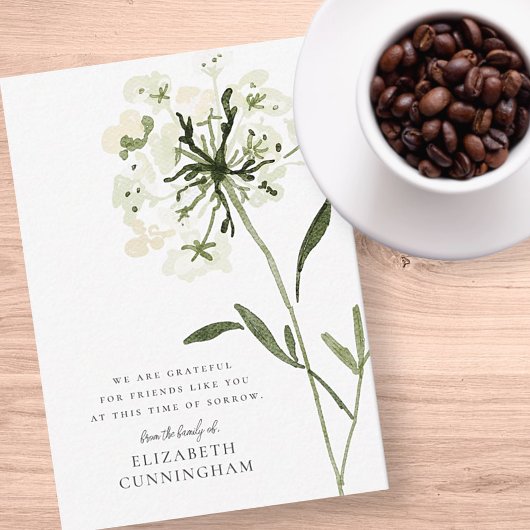 Blume Wasserfarbener Gedächtnisbereich Mitteilungskarte