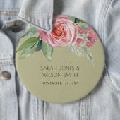 Blume WASSERFARBPINK GREEN FOLIAGE WEDD Button (Beispiel)