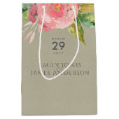 Blume WASSERFARBPINK GREEN FOLIAGE WEDD Mittlere Geschenktüte (Vorderseite)