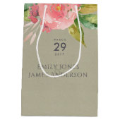 Blume WASSERFARBPINK GREEN FOLIAGE WEDD Mittlere Geschenktüte (Rückseite)