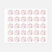 Blume Watercolor Individuelle Name Etiketten (Blatt)