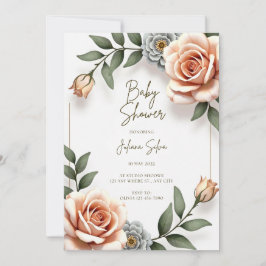 Blume Watercolor Kinderdusche Einladung