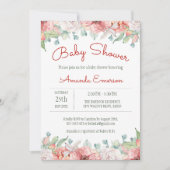 Blume Watercolor Kinderdusche Einladungen (Vorderseite)