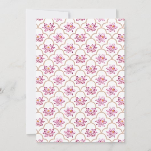 Blume Watercolor Lotus Indian Virtual Dusche Einladung (Rückseite)