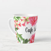 Blume Watercolor Pink Garden Design Milchtasse (Linke Ecke)