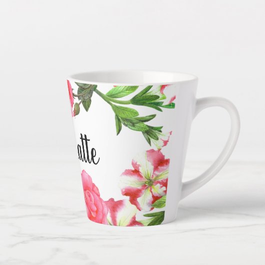 Blume Watercolor Pink Garden Design Milchtasse (Rechts)