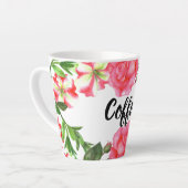 Blume Watercolor Pink Garden Design Milchtasse (Linke Ecke)