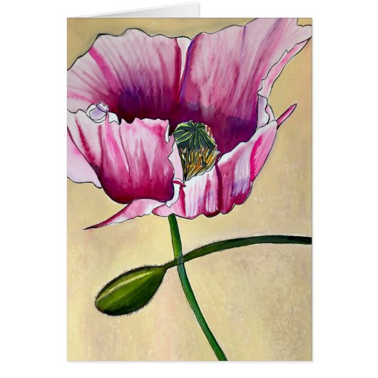 Blume Watercolor Pink Poppe (Vorne)
