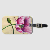 Blume Watercolor Pink Poppe Gepäckanhänger (Vorderseite (Horizontal))