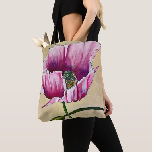 Blume Watercolor Pink Poppe Tasche (Von Nahem)