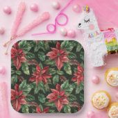 Blume Watercolor Poinsettia Weihnachten Pappteller (Party)