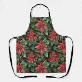 Blume Watercolor Poinsettia Weihnachten Schürze (Vorderseite)