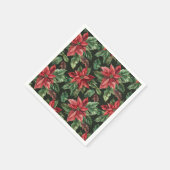 Blume Watercolor Poinsettia Weihnachten Serviette (Ecke)