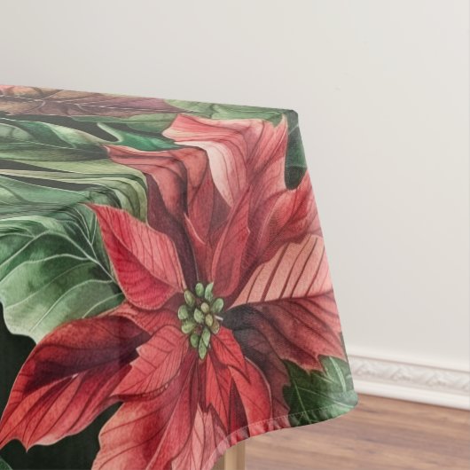 Blume Watercolor Poinsettia Weihnachten Tischdecke (Beispiel)