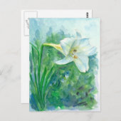 Blume Watercolor Postkarte (Vorne/Hinten)