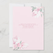 Blume Watercolor rosa Taufe Einladung (Rückseite)