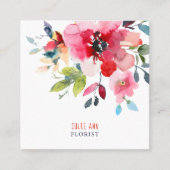 BLUME WATERCOLOR, ROTE OMBRE QUADRATISCHE VISITENKARTE (Vorderseite)