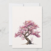 Blume Watercolor Sakura Cherry Einladung Hochzeit (Rückseite)