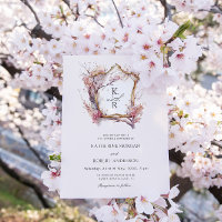 Blume Watercolor Sakura Cherry Einladung Hochzeit