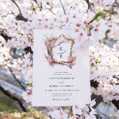 Blume Watercolor Sakura Cherry Einladung Hochzeit