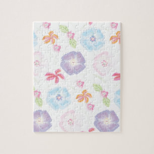 Blume-Watercolor Weichrosa Elegant Puzzle