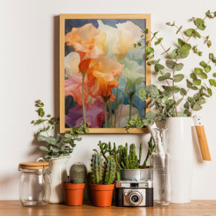 Blume Watercolor Wipsy Datura Elegante Moderne Poster