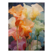 Blume Watercolor Wipsy Datura Elegante Moderne Poster (Vorderseite)