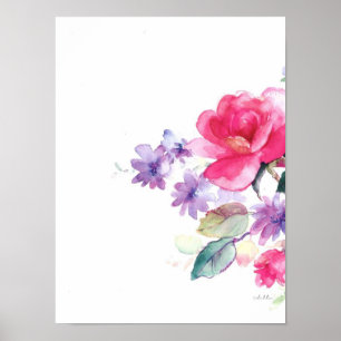 Blume Watercolordruck Poster
