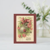 Blume Watering am Geburtstag Vintag reproduzierbar Postkarte (Stehend Vorderseite)