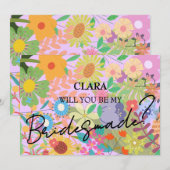 Blume Wedding Bridesmade Einladung (Vorne/Hinten)