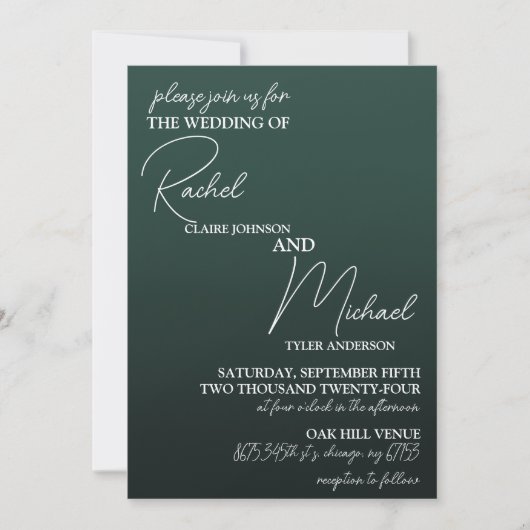 Blume Wedding Einladung (Vorderseite)