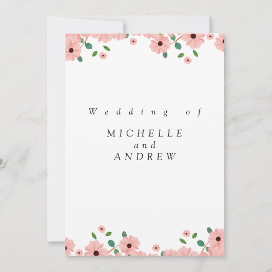 Blume Wedding Vector Einladung (Rückseite)