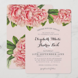 Blume WEDING INVITE Chic blush Pink Blumenpeony Einladung