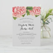Blume WEDING INVITE Chic blush Pink Blumenpeony Einladung (Stehend Vorderseite)