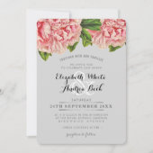 Blume WEDING INVITE Chic blush Pink Blumenpeony Einladung (Vorderseite)