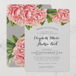 Blume WEDING INVITE Chic blush Pink Blumenpeony Einladung