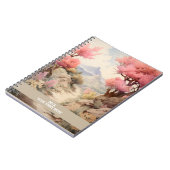 Blume Weg Bergblick Rosa Notizblock (Linke Seite)