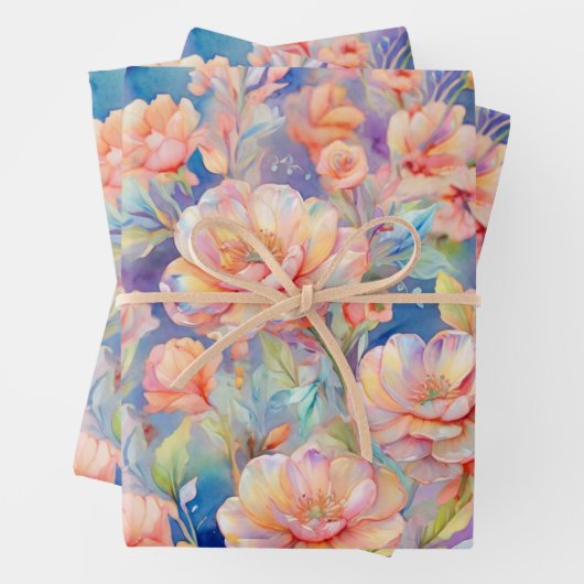 Blume Weiche Pastellfarben Geschenkpapier Set (Beispiel)