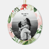 Blume Weihnachten Foto Keramik Ornament (Links)