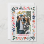 Blume Weihnachts-Foto Feiertagskarte (Vorderseite)