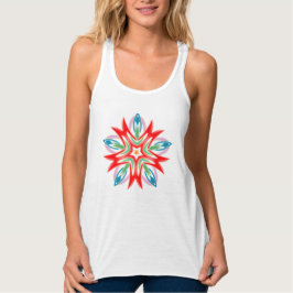 blume weihnachtsstern color rot blau grün tank top