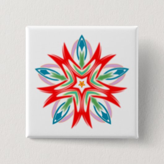 Blume weihnachtsstern Farbe rot blau grün Button (Vorderseite)