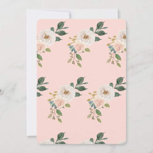 Blume Wein Brunch & Bubbly Einladung (Rückseite)