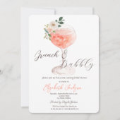 Blume Wein Brunch & Bubbly Einladung (Vorderseite)