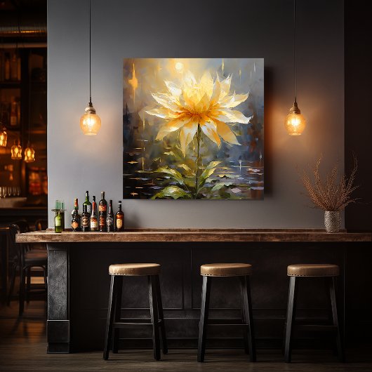 Blume weiß/gelb leinwanddruck