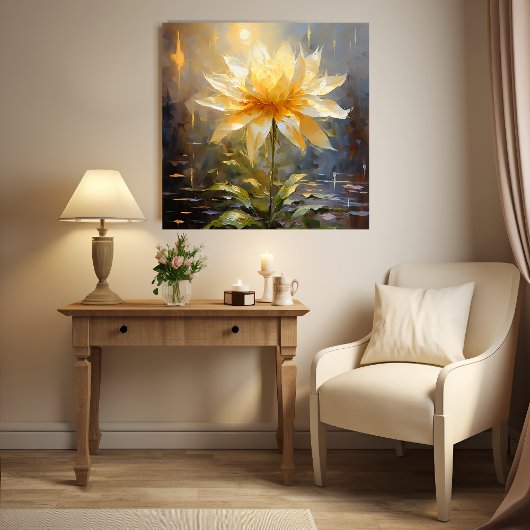 Blume weiß/gelb leinwanddruck